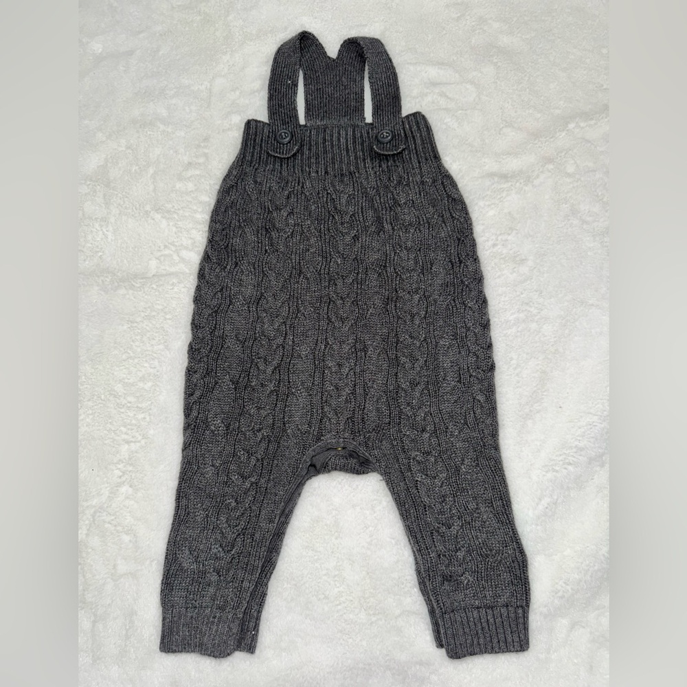 Baby GAP Charcoal Cable Knit Kids Overalls